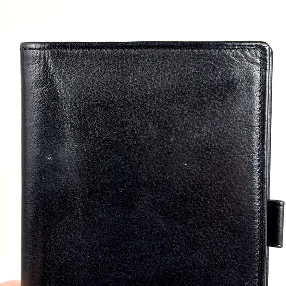 COACH Vintage Slim Black Leather Bifold Checkbook Card Wallet - Picture 13 of 14